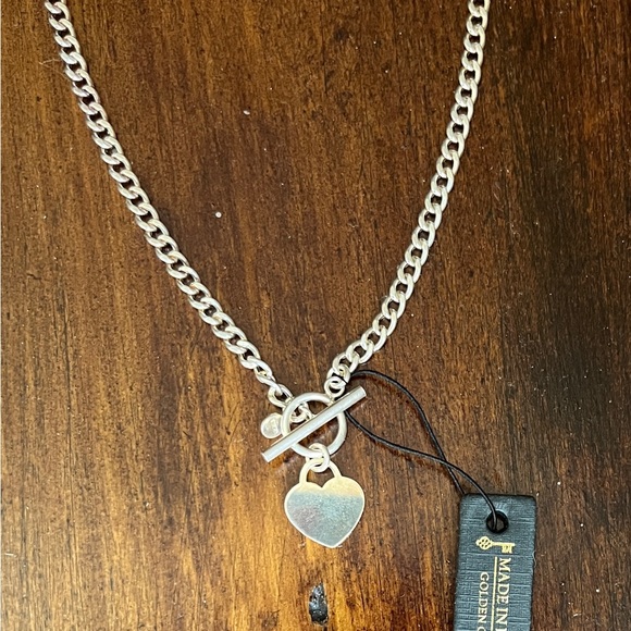 Sterling Silver Heart Charm Necklace - NWT - Made in Italy  Silver 925 - Picture 3 of 5